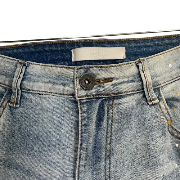 KDNK NORIEGA STRIPED SIDE PANEL JEANS Mens 34 Stretch Skinny Distressed D18 - Picture 8 of 11